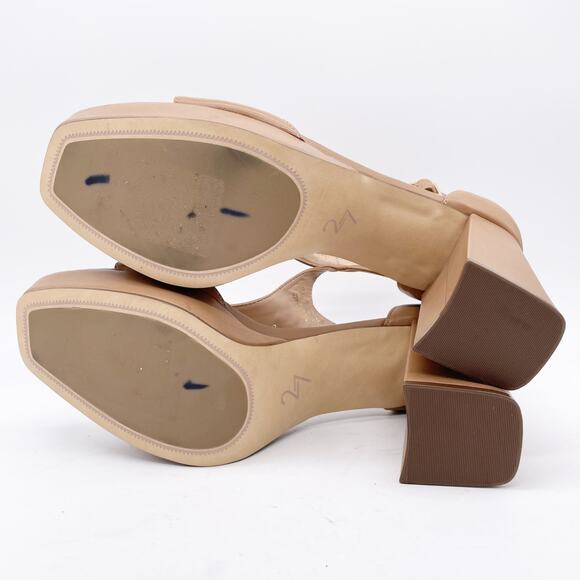 27Edit Naturalizer Women's Jae Buckle Open Toe Heels Platform Sandals Tan 11M - Picture 5 of 12